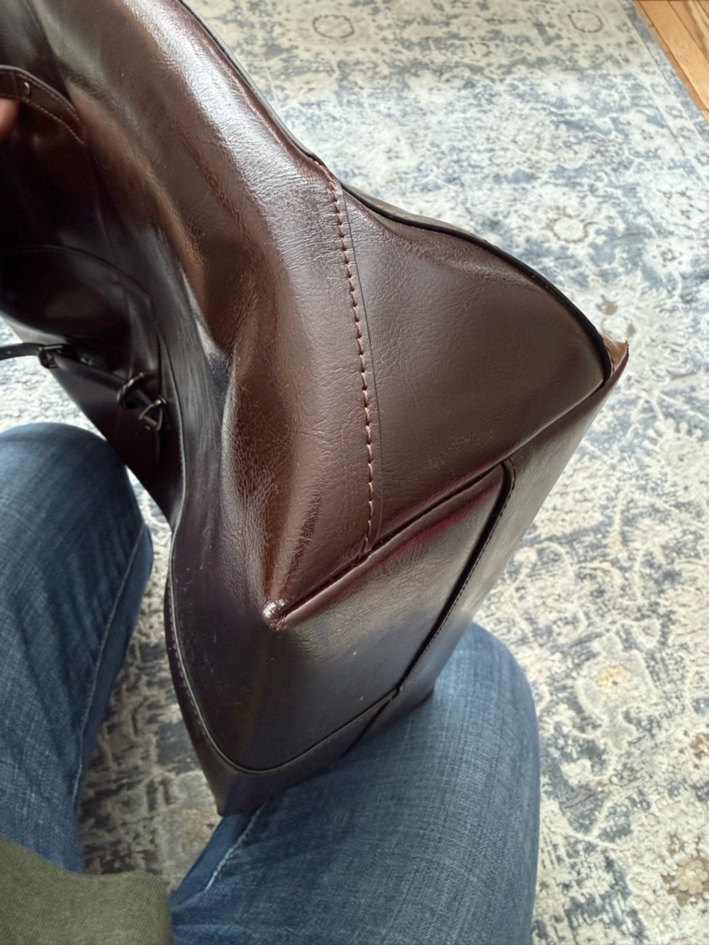 SZONE Leather Tote - Chocolate Brown - Picture 8 of 14